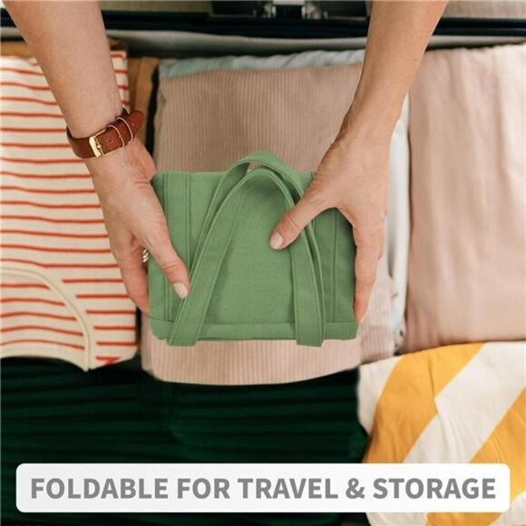 Canvas Tote Bag for Women Everything Bag with Pockets and Laptop Sleeve - Picture 6 of 7